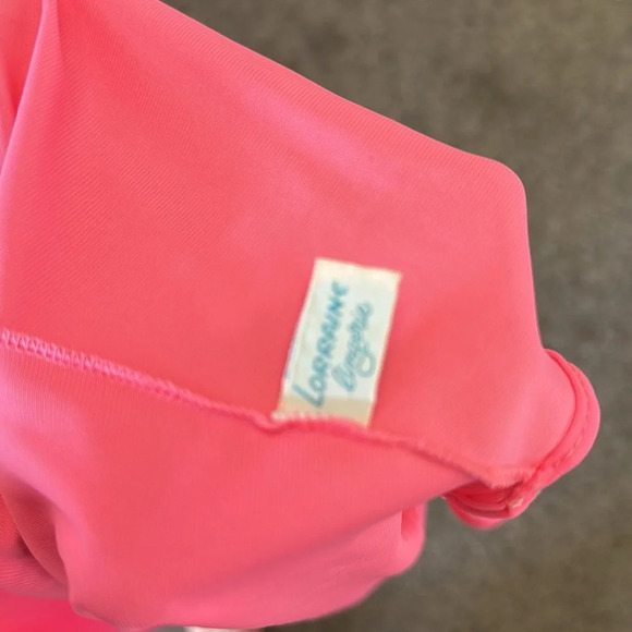 Vtg LORRAINE Hot Pink Gold Metallic  Lingerie Nightgown medium - Picture 4 of 8